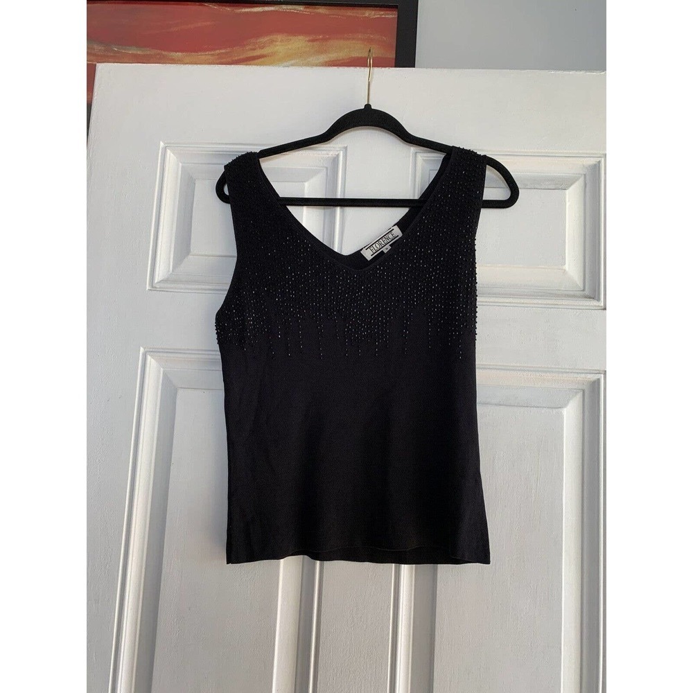 vintage black beaded tanktop medium‎ by florence